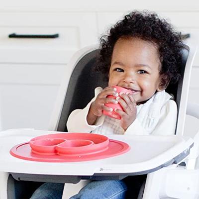 Alles-in-een Mini-placemat met bord van EZPZ van siliconen roze