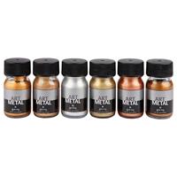 Creativ Company Hobbyverf metallic, afm 5102, 5104, 5106, 5108, 5109, 5110, metallic kleuren, 6x30 ml/ 1 doos - thumbnail
