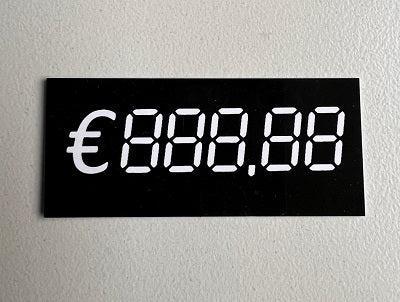 Digitaal kaartje 60x25 mm €888.88 10st Digitaal kaartje 60x25 mm €888.88 10st