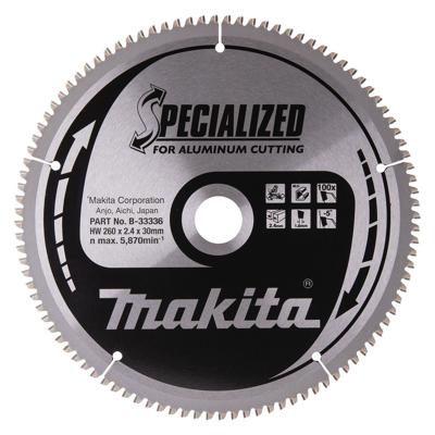 Makita Afkortzaagblad voor Aluminium | Specialized: Aluminium | Ø 260mm Asgat 30mm 100T - B-33336