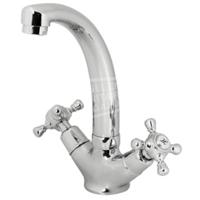 Wastafelkraan Plieger Charleston met Waste Chroom - thumbnail