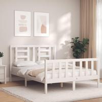 Bedframe zonder matras massief grenenhout wit 120x200 cm - thumbnail