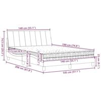 Bed met matras "Hanko" stof donkerbruin 140x190 cm - thumbnail