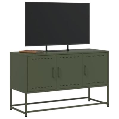 Tv-meubel 100,5x39x60,5 cm staal olijfgroen Tv-meubel 100,5x39x60,5 cm staal olijfgroen