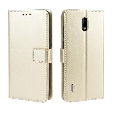 Retro Crazy Horse textuur horizontale Flip lederen case voor Nokia 3 1 C met houder & kaartsleuven & fotolijstjes (goud)