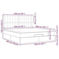 Ottoman bed met matrassen en LED's 160x200cm fluweel - thumbnail