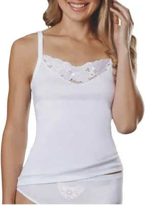 Dames hemd smal bandje 420 - katoenen Vrouwen singlet spaghetti bandjes