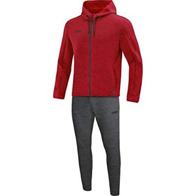 JAKO M9729 Joggingpak Met Kap Premium Basics - Rood Gemeleerd - M