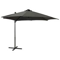 VidaXL Zweefparasol met paal en led-verlichting 300 cm antracietkleur - thumbnail