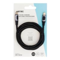 Yanec usb-c naar usb-c laad- en datakabel 2m nylon (100w) - thumbnail