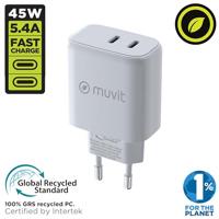 Oplader Muvit for Change HC-175 Wit 20 W 45 W - thumbnail