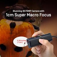 IPEVO P2V ULTRA 4K/13MP objectcamera met cameraclip, 1 cm supermacrofocus, handheld, webcam en doc-camera, ingebouwde microfoon met AI-ruisonderdrukking, voor close-up demo, onderwijs en online - thumbnail