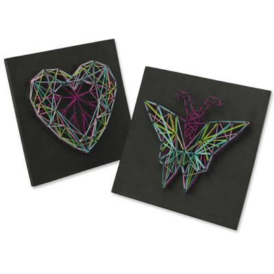 Lena string art vlinder & hart meisjes schuimrubber zwart