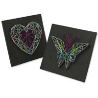 Lena string art vlinder & hart meisjes schuimrubber zwart - thumbnail