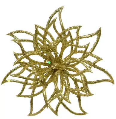 Bloemclip plastic d14h5cm goud Bloemclip plastic d14h5cm goud