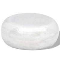 Salontafel gehamerd aluminium zilverkleurig - thumbnail