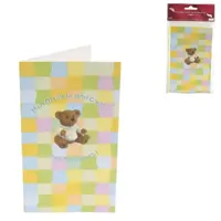 Kaarten teddybeer 17 cm DIY set van 6 | 24 stuks - thumbnail