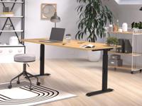 Verstelbaar bureau ROBERT 180 cm navarra eik/zwart - thumbnail