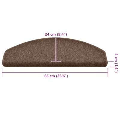 VidaXL Trapmatten 30 st 65x24x4 cm bruin halfrond groot