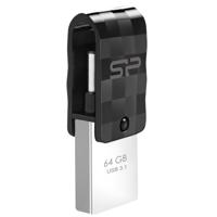Silicon Power C31 Dual USB Pendrive Mobile 64GB USB-C Black - thumbnail