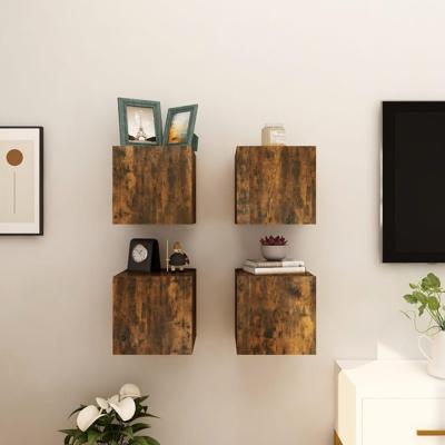 Tv-wandmeubelen 4 st 30,5x30x30 cm gerookt eikenkleurig