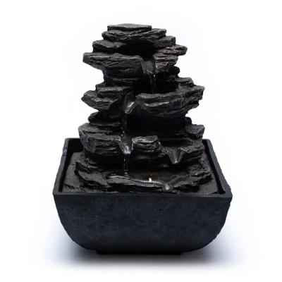 Rots Waterfontein Zwart - 13 x 13 x 18 cm