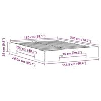 Bedframe met opslag Wit 150 x 200 cm Massief grenenhout - thumbnail