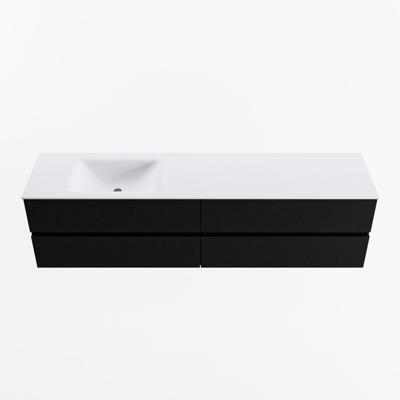 MONDIAZ VICA 190cm badmeubel onderkast Urban 4 lades. Wastafel CLOUD links zonder kraangat, kleur Talc.