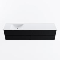 MONDIAZ VICA 190cm badmeubel onderkast Urban 4 lades. Wastafel CLOUD links zonder kraangat, kleur Talc. - thumbnail