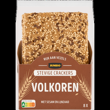 Jumbo Stevige Crackers Volkoren met Sesam en Lijnzaad 8 Stuks Jumbo Stevige Crackers Volkoren met Sesam en Lijnzaad 8 Stuks