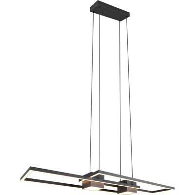LED Hanglamp 37W - Aanpasbare Lichtkleur & Dimbaar - Mat Zwart Aluminium