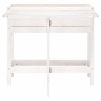 VidaXL Plantenbak met inklapbaar tafelblad massief grenenhout wit - thumbnail
