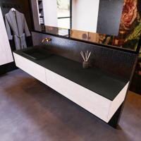 Badkamermeubelset Mondiaz Erin 200 cm met 2 Lades met RIDGE Wastafel Links Urban Zonder Kraangaten Greeploos Mat Underlayment - thumbnail