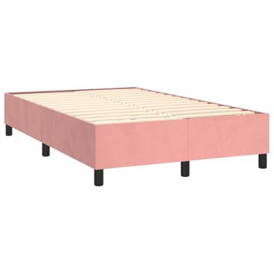 Boxspring met matras fluweel roze 120x200 cm