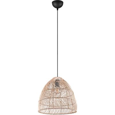 LED Hanglamp - Hangverlichting - Trion Kei - E27 Fitting - 1-lichts - Rond - Bruin - Rotan