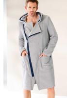 Cawo heren badjas met rits - grijs-m - thumbnail