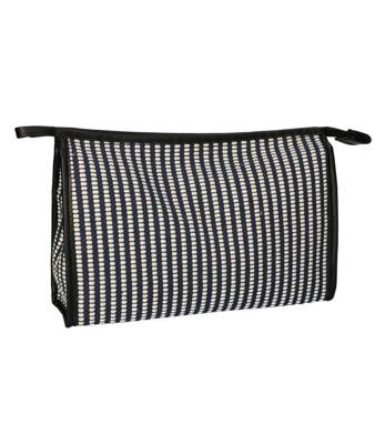 Traveller Toilettas stripe blauw creme 30x20cm