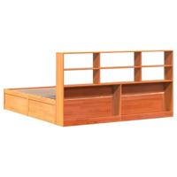 Bedframe zonder matras massief grenenhout wasbruin 200x200 cm - thumbnail