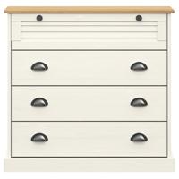 Ladekast VIGO 80x40x76 cm massief grenenhout wit - thumbnail