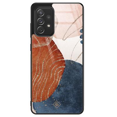 Samsung Galaxy A72 glazen hardcase - Abstract terracotta