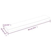 Wandschap 60x10x2 cm behandeld massief eikenhout lichtbruin - thumbnail