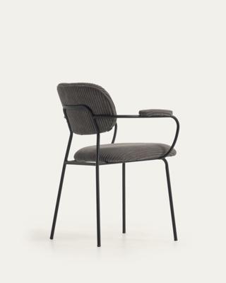 Kave Home Auxtina eetkamerstoel Corduroy Dark Grey Kave Home Auxtina eetkamerstoel Corduroy Dark Grey