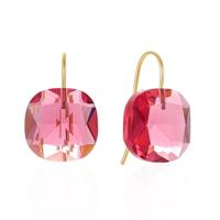 Cilla Jewels Luxe Oorbellen Dames - 925 Zilver, Gouden Afwerking, Rode/Roze Zirkonia - thumbnail