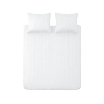 Ten Cate Katoen Satijnen Eenpersoons Dekbedovertrek Streep 140x200/220 cm Wit