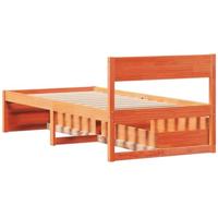 Bedframe zonder matras massief grenenhout wasbruin 90x190 cm - thumbnail