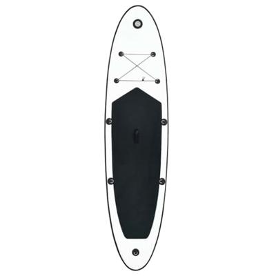 Stand-up paddleboard opblaasbaar zwart en wit - thumbnail
