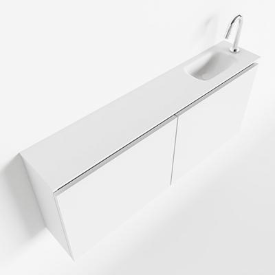 MONDIAZ TURE 120cm toiletmeubel talc. EDEN wastafel talc rechts 1 kraangat MONDIAZ TURE 120cm toiletmeubel talc. EDEN wastafel talc rechts 1 kraangat