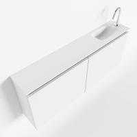 MONDIAZ TURE 120cm toiletmeubel talc. EDEN wastafel talc rechts 1 kraangat - thumbnail