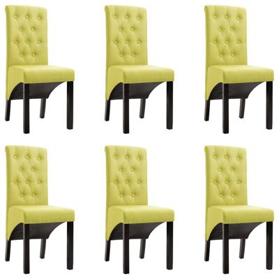vidaXL Eetkamerstoelen 6 st stof groen vidaXL Eetkamerstoelen 6 st stof groen