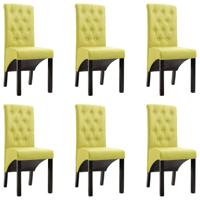 vidaXL Eetkamerstoelen 6 st stof groen - thumbnail